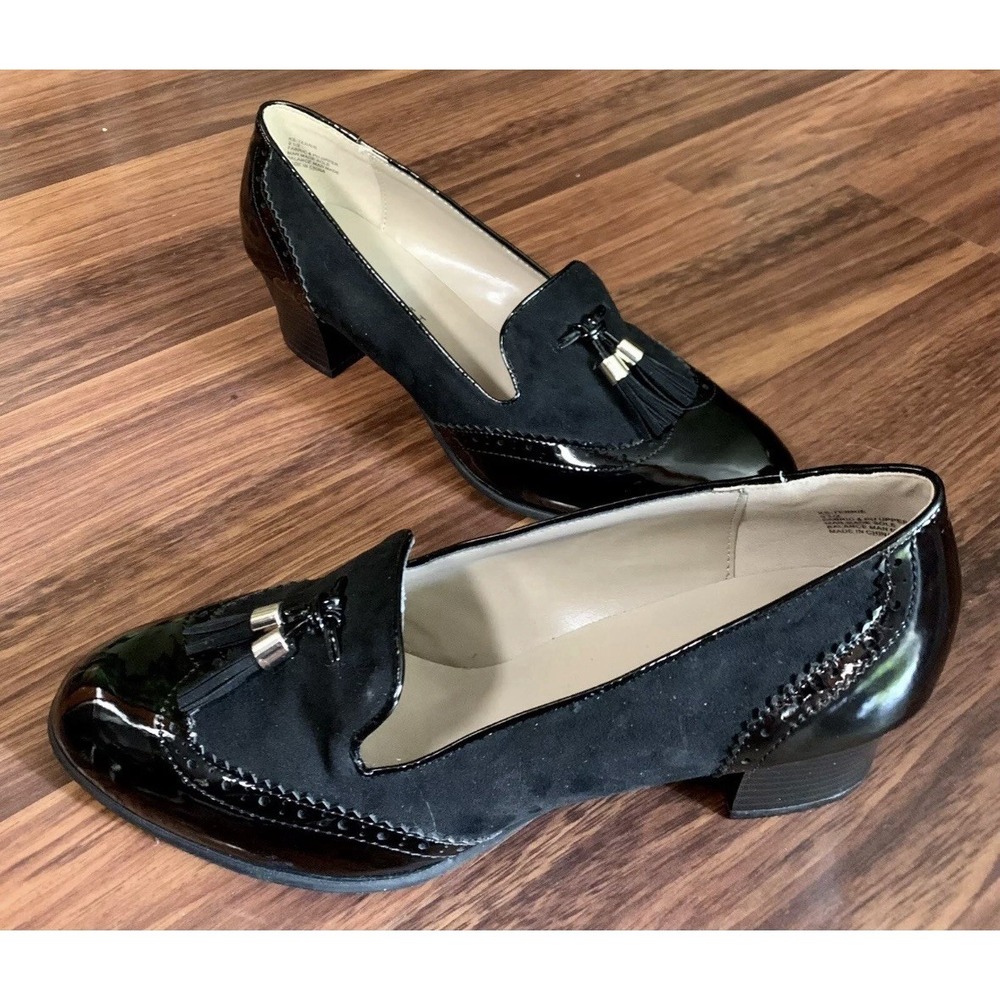 Karen Scott KS35 Terrie Tassel Loafer Pumps Black Patent Leather Size 9.5 New